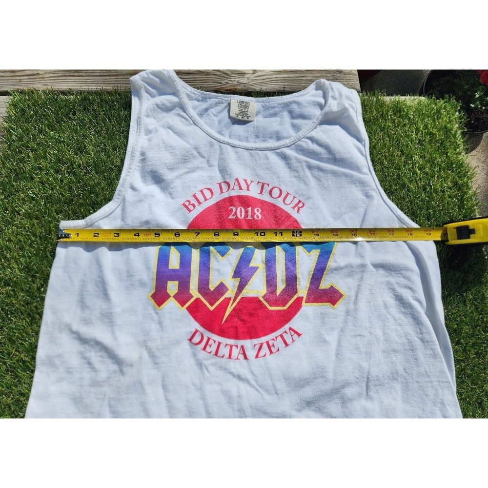 Delta Zeta AC/DZ 2018 Bid Day Tour  Sleeveless Tank Top T-shirt Size M White - Picture 6 of 8